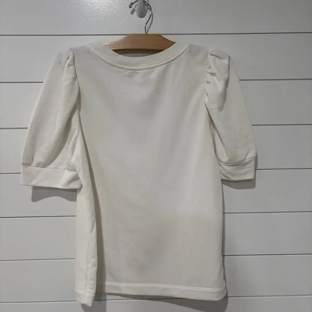 Ann Taylor LOFT | Top Pullover Short Sleeve Ivory NWT- Size Large